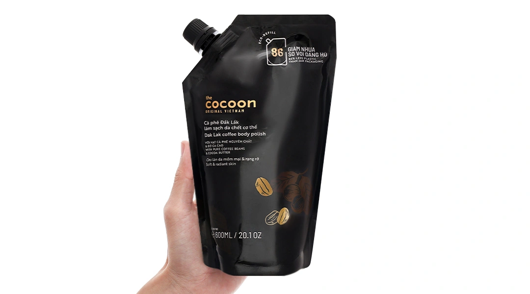 Tẩy tế bào chết Cocoon hạt cà phê làm sạch da chết cơ thể túi 600ml - 4