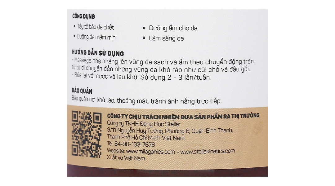 Tẩy tế bào da chết Milaganics cà phê cám gạo làm sạch, dưỡng sáng da mềm mịn hũ 200g - 5