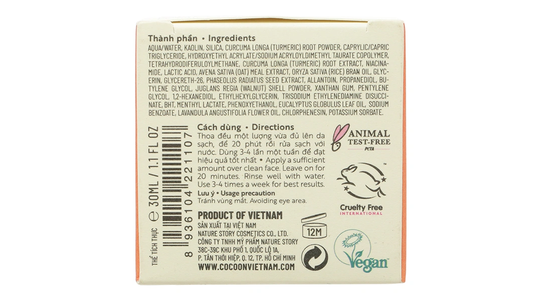 Mặt nạ nghệ Hưng Yên Cocoon giúp da rạng rỡ, mịn màng hũ 30ml - 4