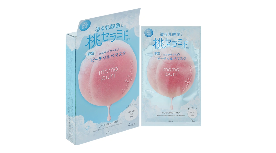 Mặt nạ Momopuri Hương Đào dưỡng ẩm hộp 4 miếng x 22ml - 