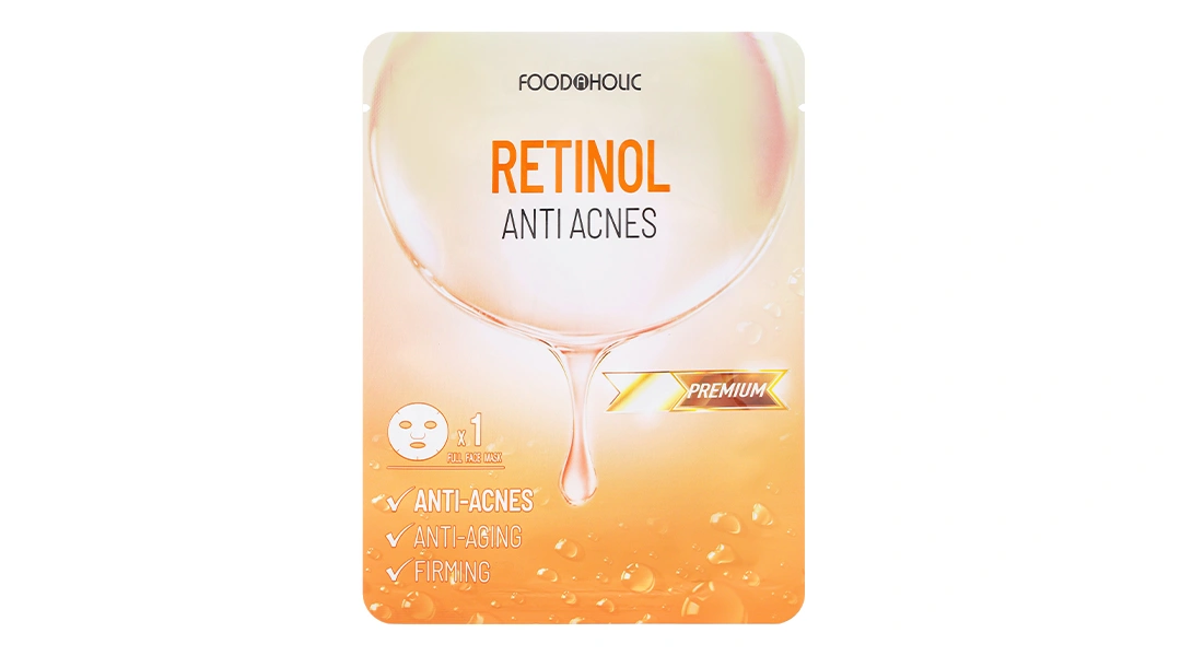 Mặt nạ Foodaholic Retinol Anti Acnes giảm mụn kháng viêm trẻ hóa làn da miếng 23ml - 