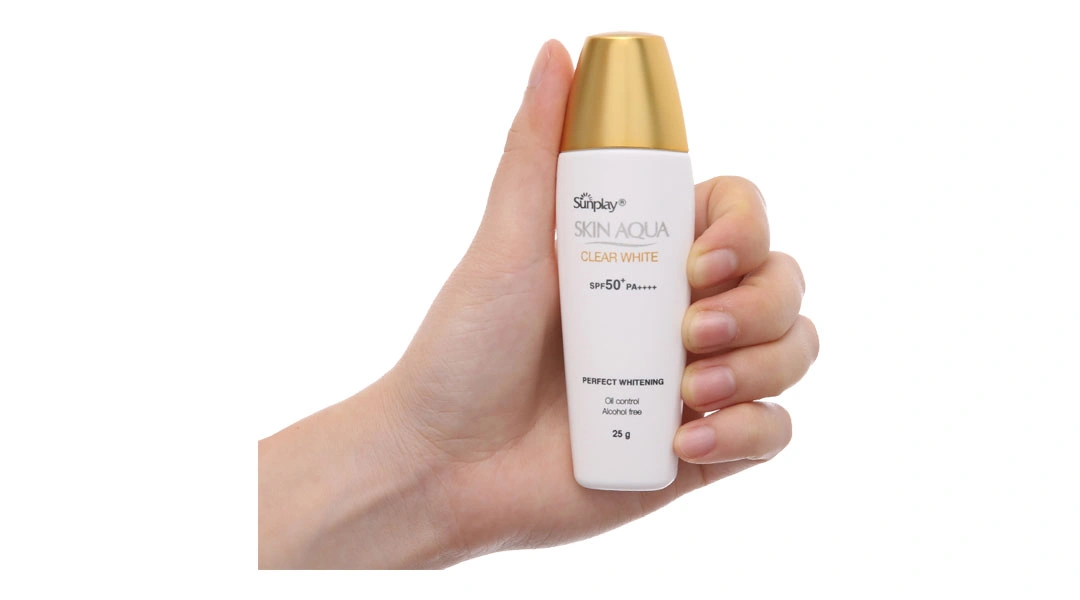 Sữa chống nắng Sunplay Skin Aqua Clear White SPF 50+/PA++++ dưỡng da trắng mịn chai 25g - 2