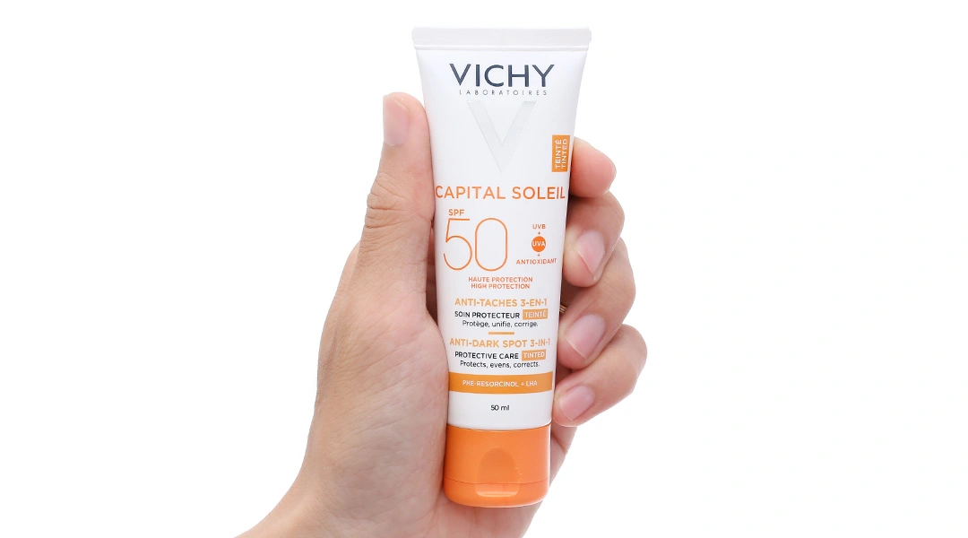Kem chống nắng Vichy Capital Soleil Anti-Dark Spot 3-in-1 (có màu) SPF 50+ giảm thâm nám tuýp 50ml - 7