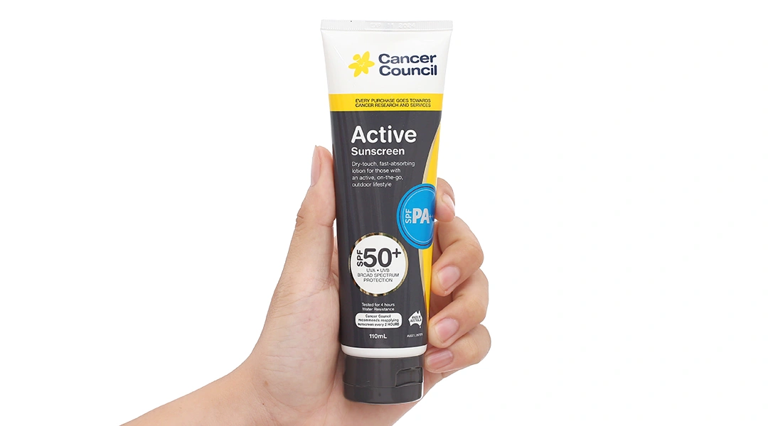 Kem chống nắng Cancer Council Active Sunscreen SPF50+ giúp bảo vệ da tuýp 110ml - 3