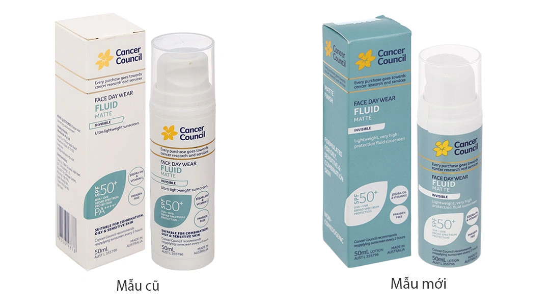 Sữa chống nắng Cancer Council Fluid Matte SPF50+ cho da mặt chai 50ml - 