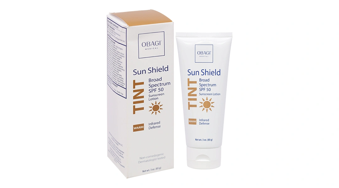 Kem chống nắng Obagi Sun Shield Tint SPF 50 Warm chống nắng phổ rộng, che khuyết điểm tuýp 85g - 
