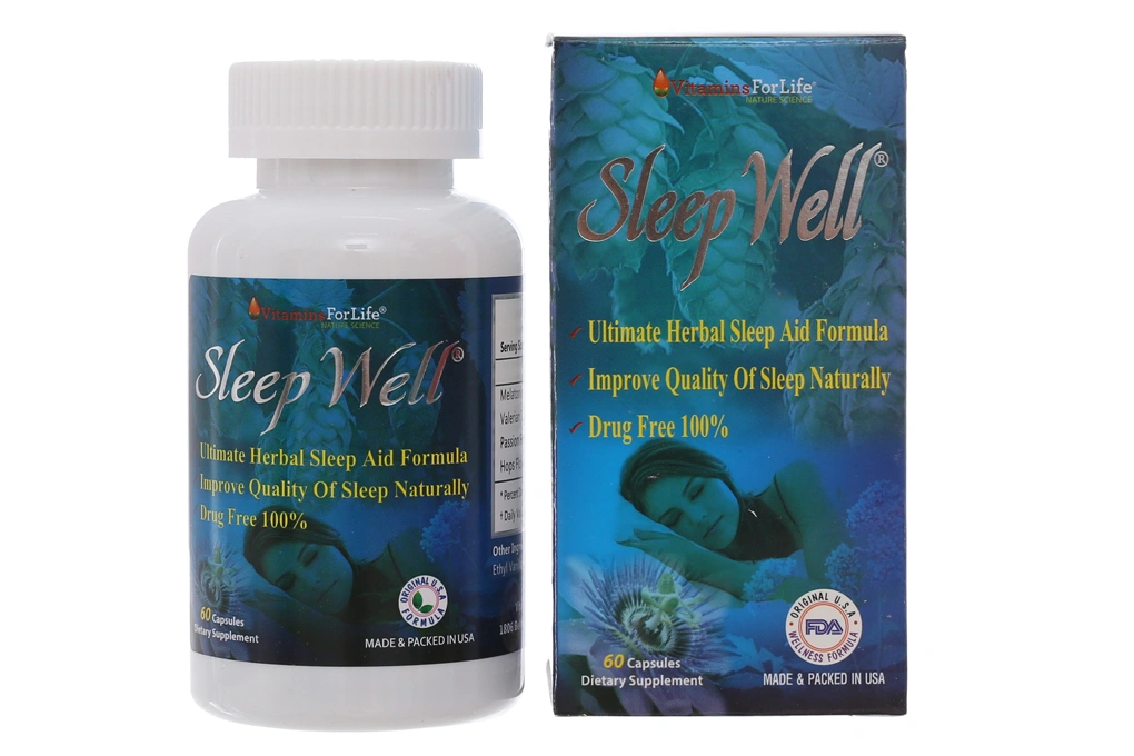 Sleep Well giúp ngủ ngon, giảm căng thẳng thần kinh lọ 60 viên - 
