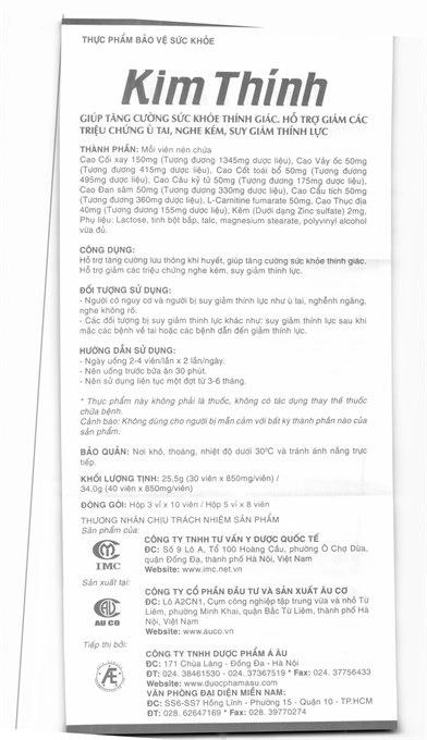 Thực phẩm bảo vệ sức khỏe Kim Thính - 6