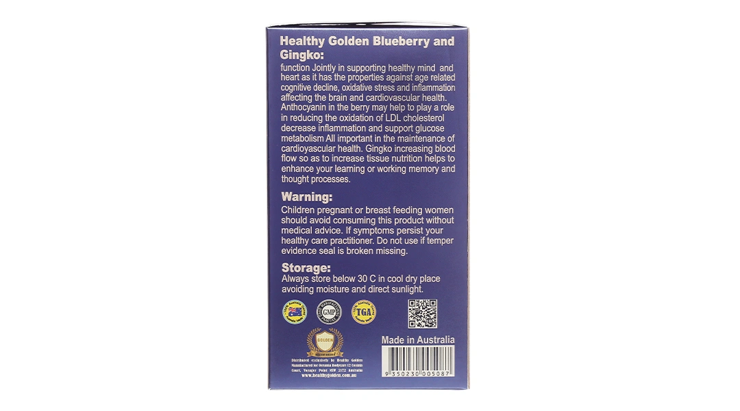 Healthy Golden Super Brain & Heart 360mg lọ 100 viên - 3