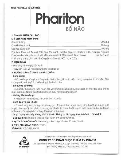 Phariton Bổ Não hộp 30 viên - 5