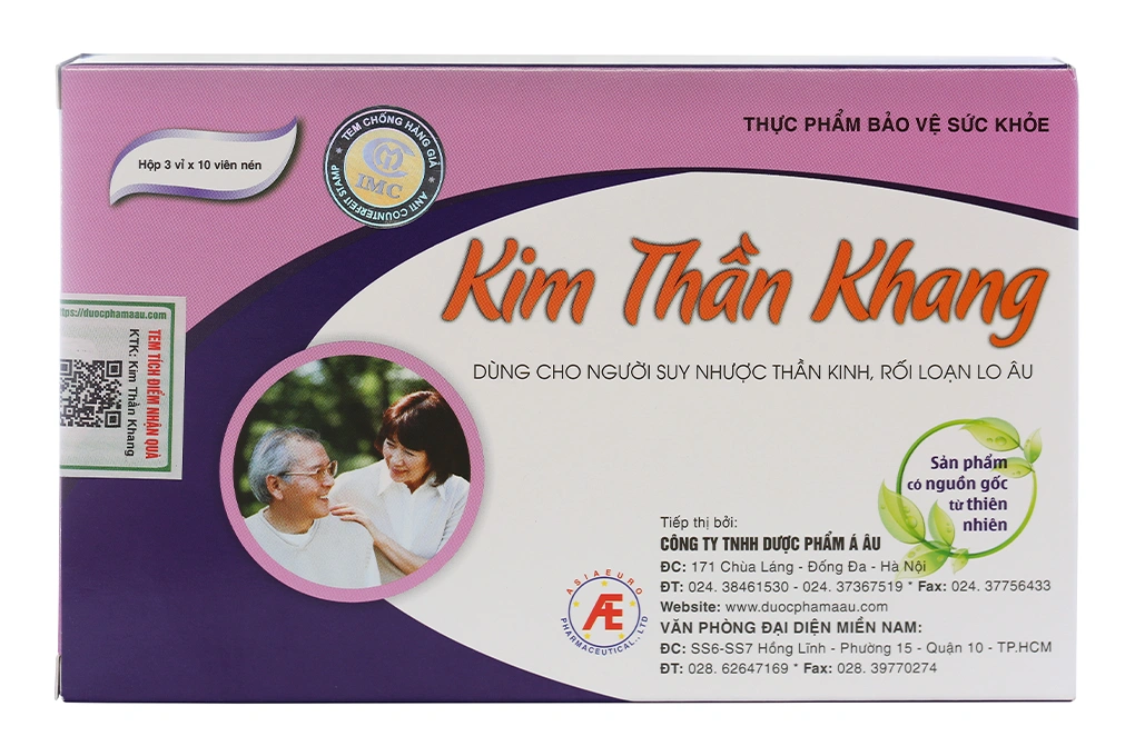 Kim Thần Khang giúp lưu thông máu, dưỡng tâm, an thần hộp 30 viên - 