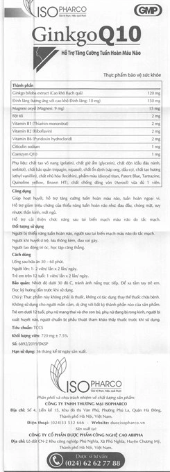 Ginkgo Q10 Iso hộp 100 viên - 4