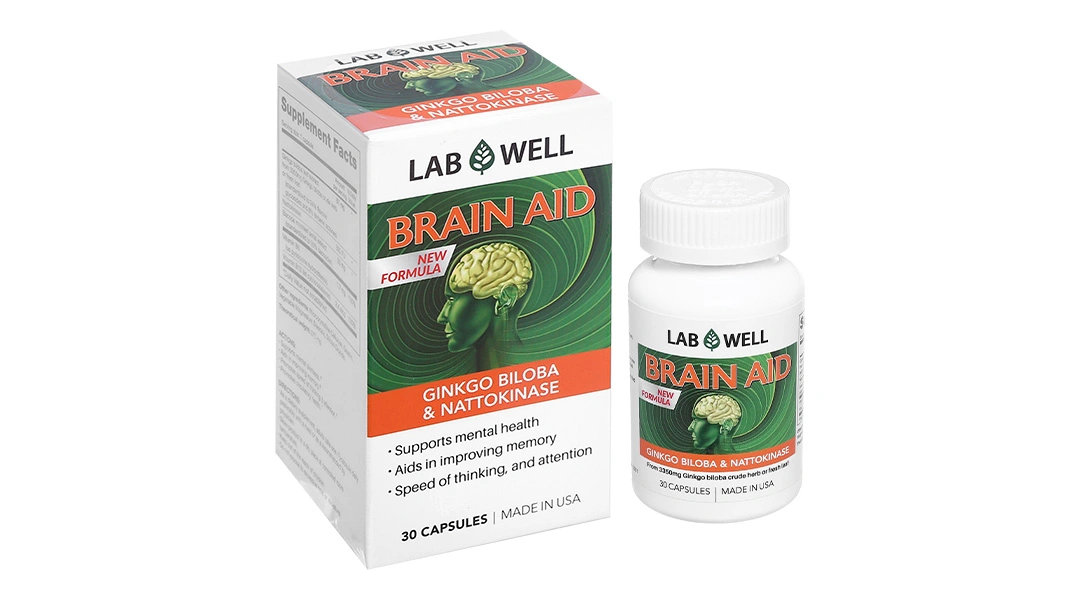 Labwell Brain Aid Ginkgo Biloba & Nattokinase lọ 30 viên - 