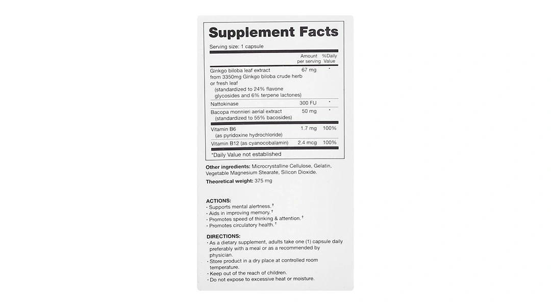 Labwell Brain Aid Ginkgo Biloba & Nattokinase lọ 30 viên - 2