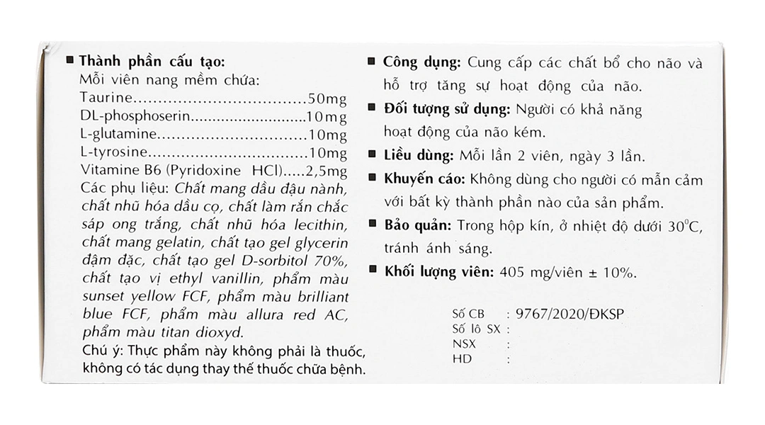 Icapho-L bổ não, hỗ trợ tăng sự hoạt động của não hộp 60 viên - 3