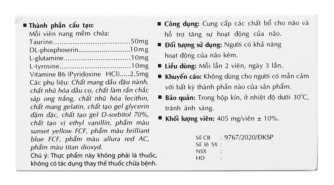 Icapho-L bổ não, hỗ trợ tăng sự hoạt động của não hộp 60 viên - 4