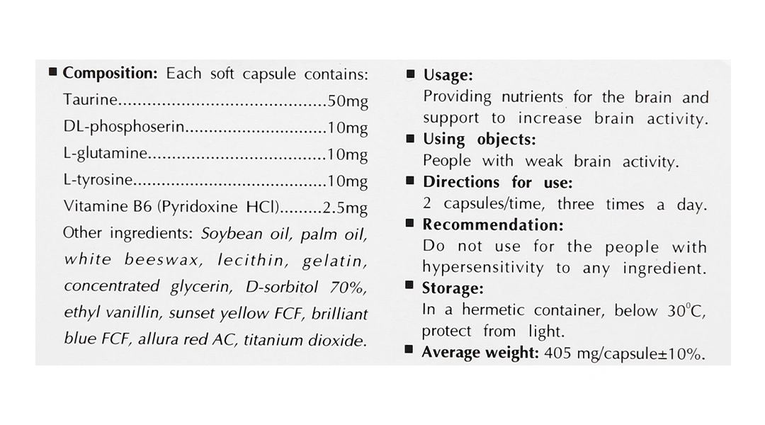 Icapho-L bổ não, hỗ trợ tăng sự hoạt động của não hộp 60 viên - 5