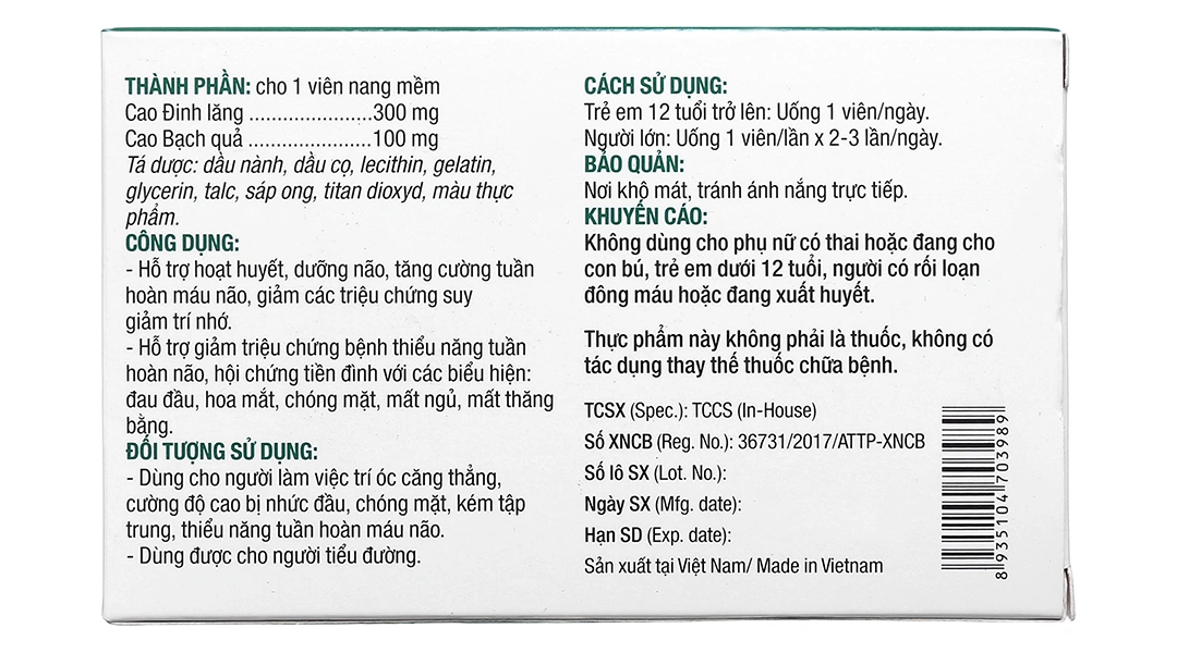 Hoạt Huyết Dưỡng Não Ladophar hộp 50 viên - 4