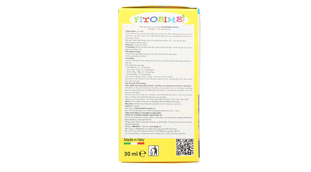 Thực phẩm bảo vệ sức khỏe Fitobimbi Sonno - 3