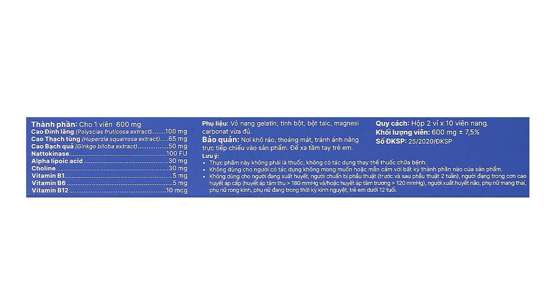 Dưỡng Não Thái Minh hộp 20 viên - 12