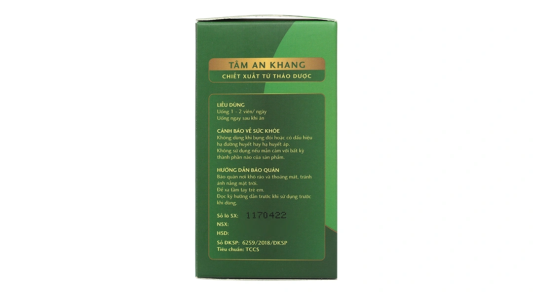 Thực phẩm bảo vệ sức khỏe: Tâm An Khang - 2