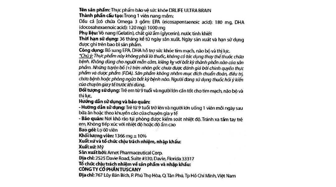 Thực phẩm bảo vệ sức khỏe Drlife Ultra Brain - 3
