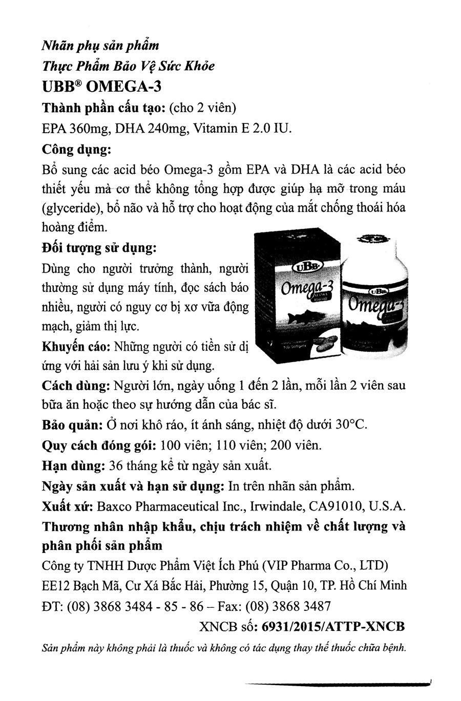UBB Omega-3 lọ 100 viên - 6