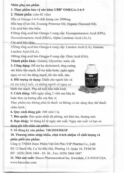 Omega 3,6,9 Ubb lọ 100 viên - 6