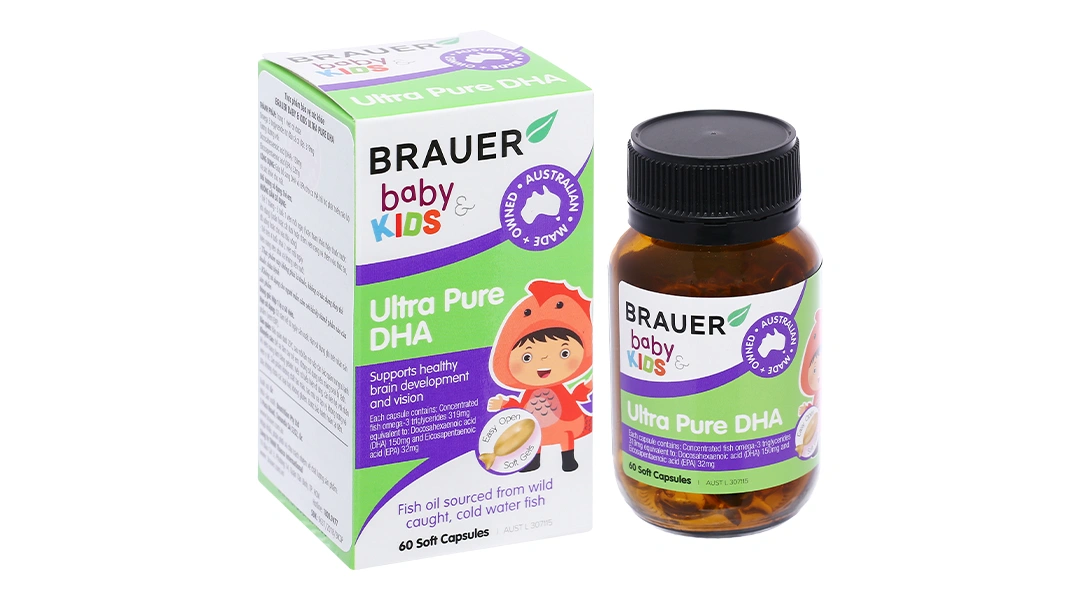Brauer Baby & Kids Ultra Pure Dha lọ 60 Soft Gels - 