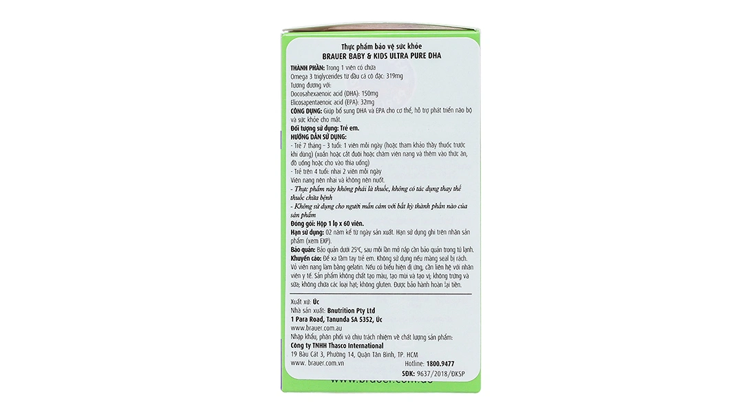 Brauer Baby & Kids Ultra Pure Dha lọ 60 Soft Gels - 1