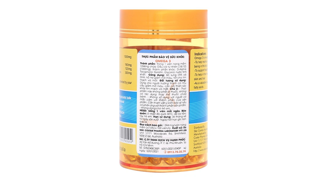 Costar Omega 3 hỗ trợ sức khỏe tim mạch, tốt cho mắt lọ 365 viên - 10