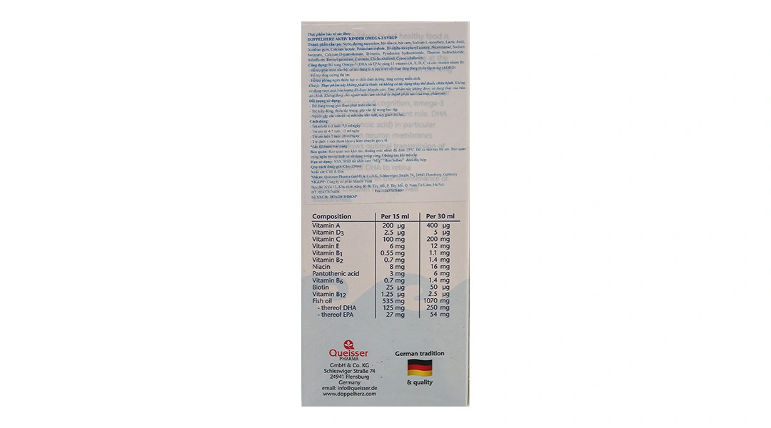 Doppelherz Aktiv Kinder Omega 3 Syrup chai 250ml - 1