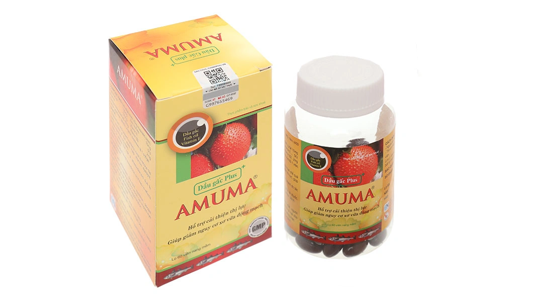 Dầu Gấc Amuma Plus lọ 60 viên - 