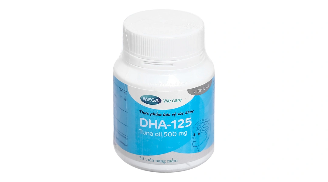 Thực phẩm bảo vệ sức khỏe Mega We Care DHA-125 giúp bổ não, sáng mắt lọ 30 viên - 