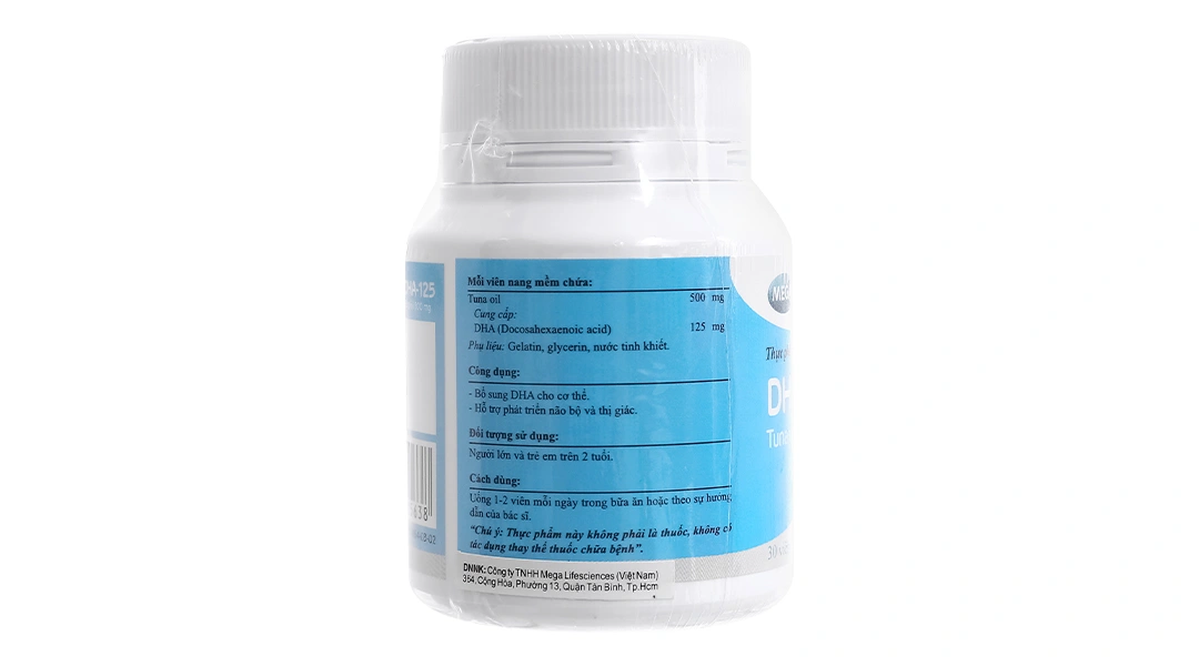 Thực phẩm bảo vệ sức khỏe Mega We Care DHA-125 giúp bổ não, sáng mắt lọ 30 viên - 4