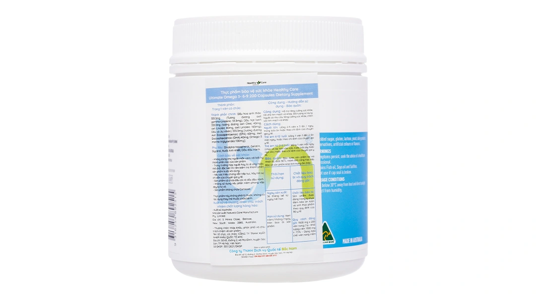 Healthy Care Ultimate Omega 3-6-9 hỗ trợ sức khỏe tim mạch, khớp lọ 200 viên - 1