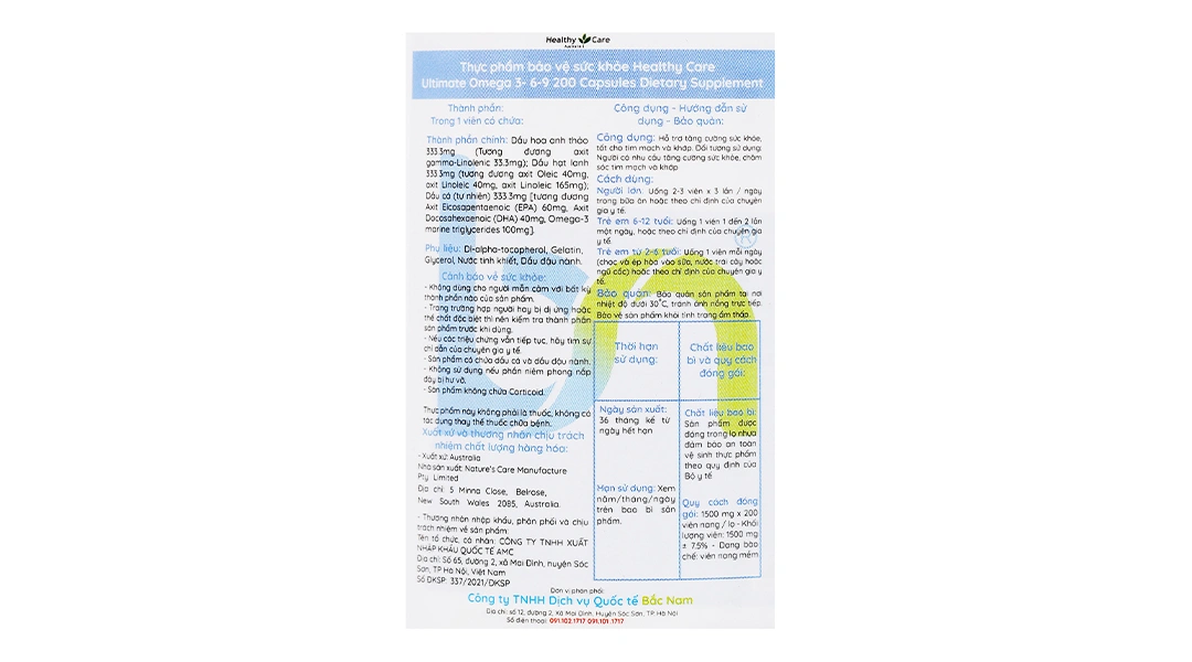 Healthy Care Ultimate Omega 3-6-9 hỗ trợ sức khỏe tim mạch, khớp lọ 200 viên - 4