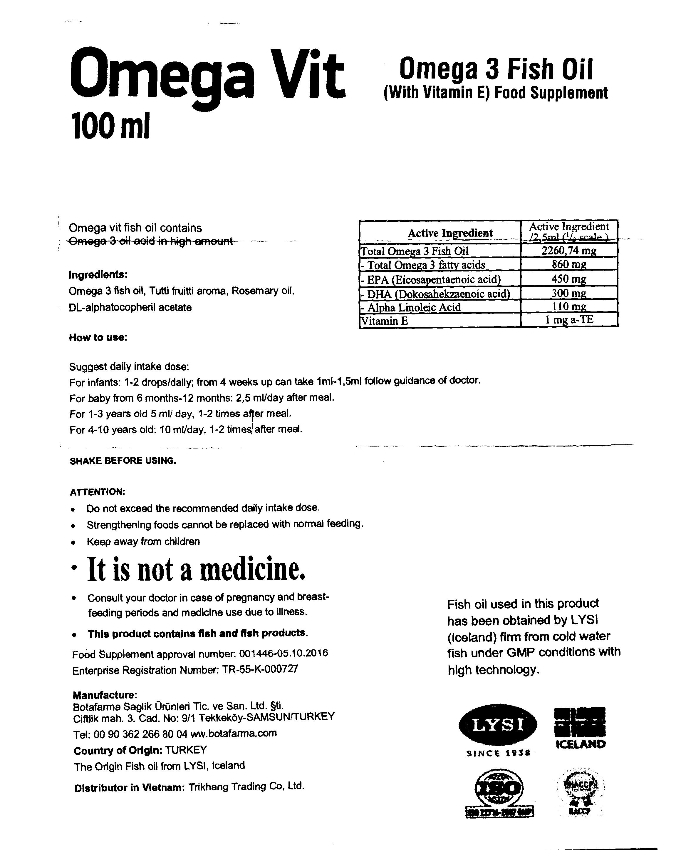 Thực phẩm bảo vệ sức khỏe Omega Vit chai 100Ml - 5