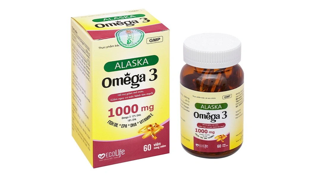 Thực phẩm bảo vệ sức khỏe Alaska Omega 3 Ecolife hộp 60 viên - 