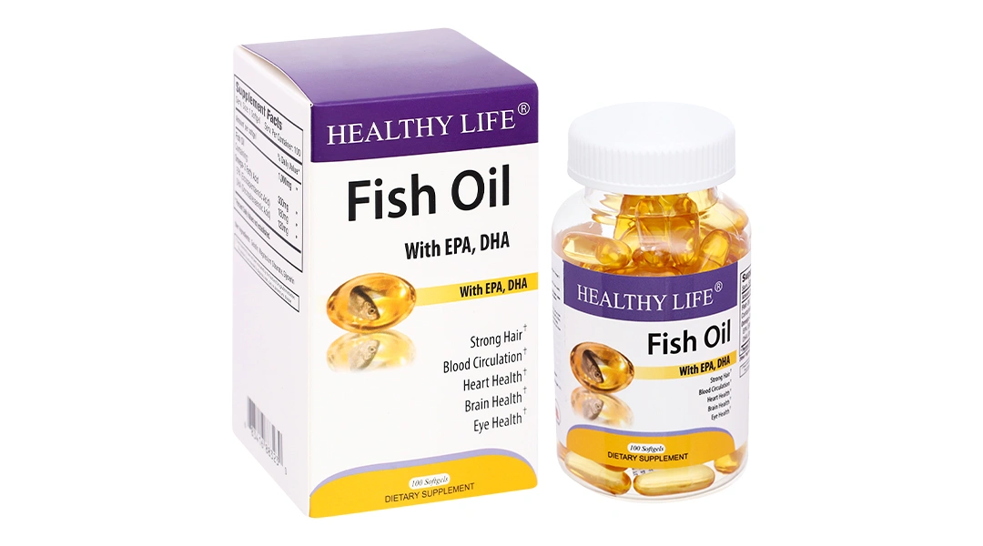 Thực phẩm bảo vệ sức khỏe Healthy Life - Fish Oil hộp 100 viên - 