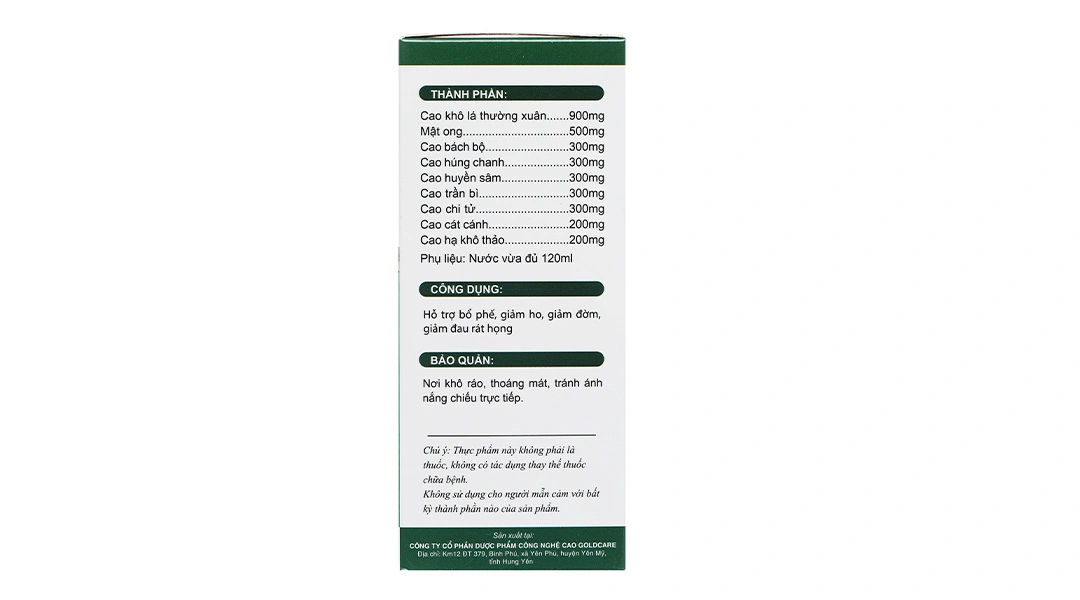 Siro Ho Alpes chai 120ml - 2