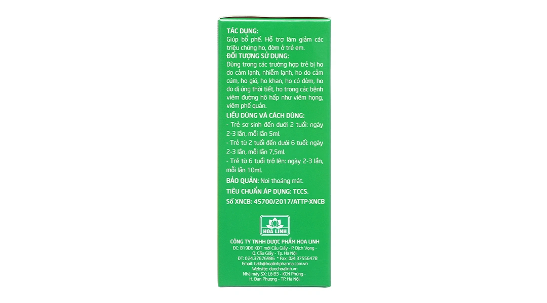 Siro Ho Bảo Thanh Trẻ Em chai 100ml - 2