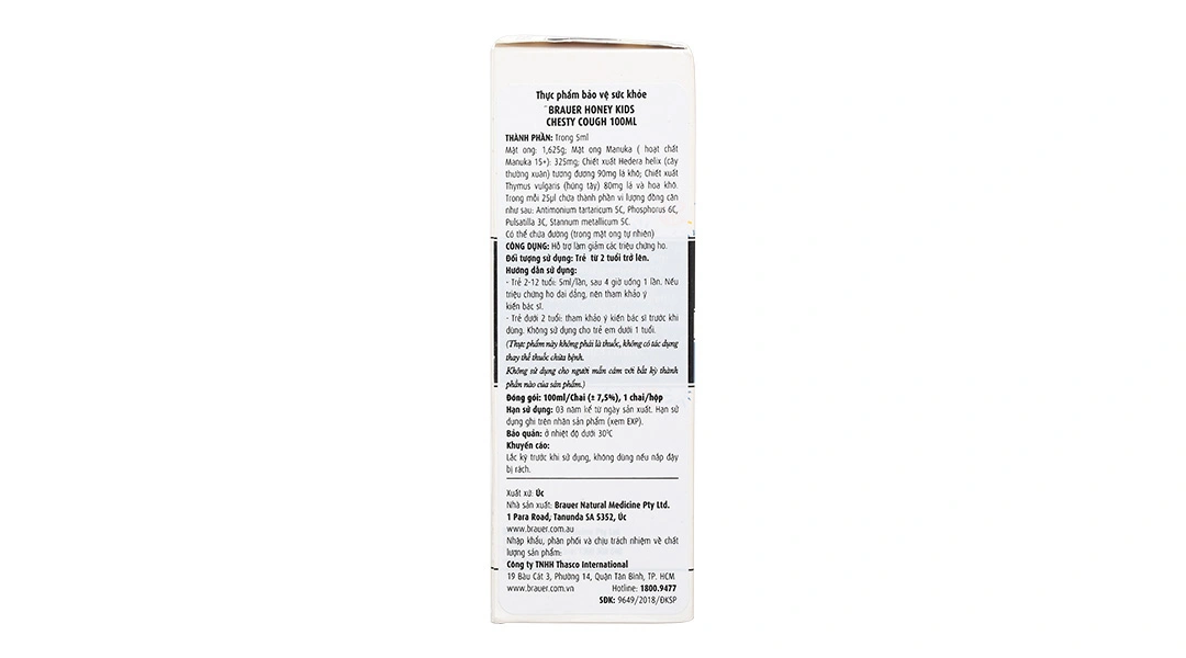 Brauer Honey Kids Chesty Cough chai 100ml - 1