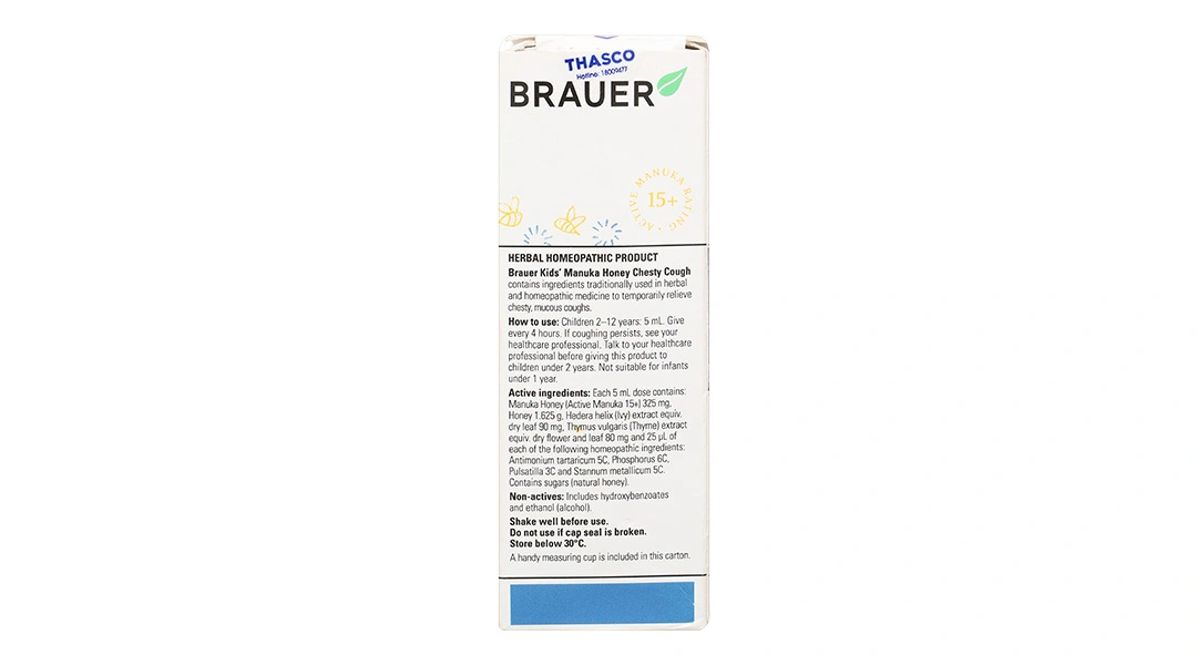 Brauer Honey Kids Chesty Cough chai 100ml - 2