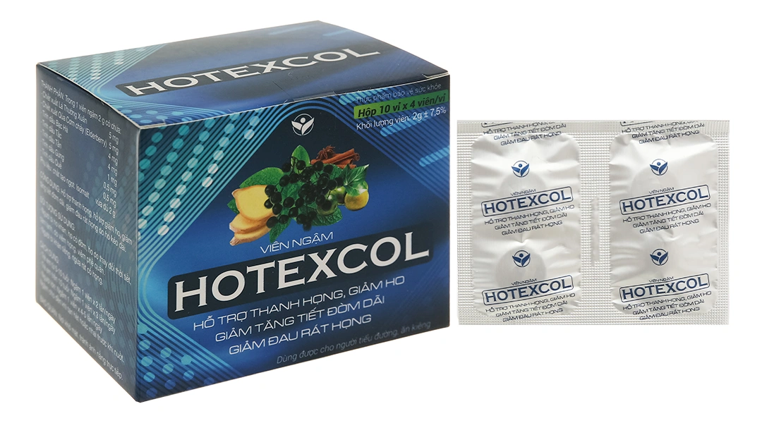 Viên Ngậm Hotexcol hỗ trợ giảm ho, giảm đau rát họng hộp 40 viên - 9