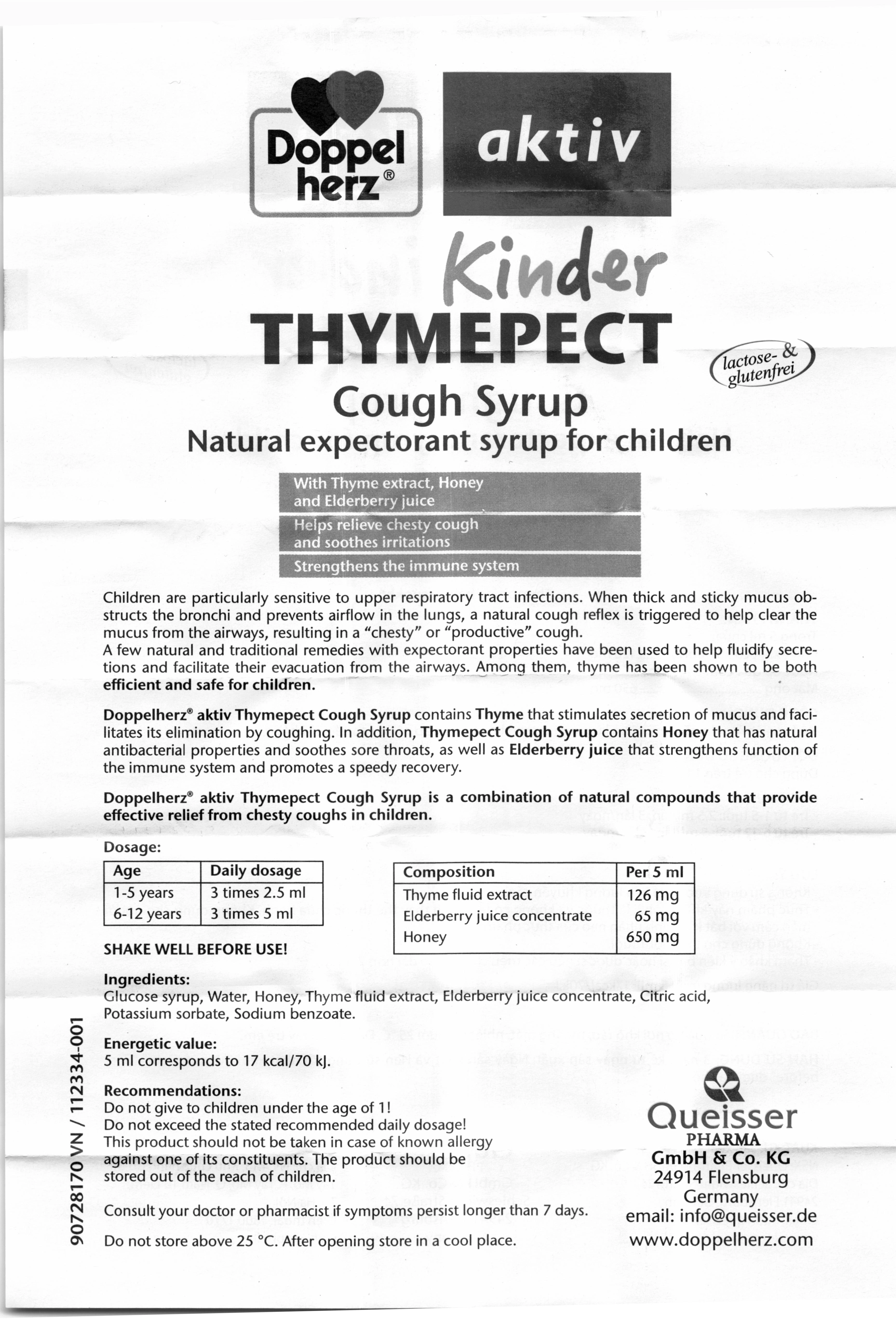 Doppelherz Aktiv Kinder Thymepect Cough Syrup chai 100ml - 6