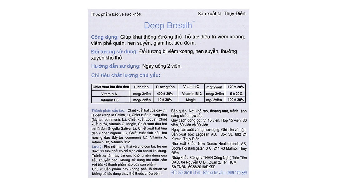 Thực phẩm bảo vệ sức khoẻ: Deep Breath - 5