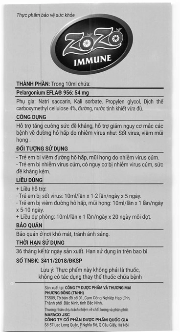 Zozo Immune hộp 20 ống - 7