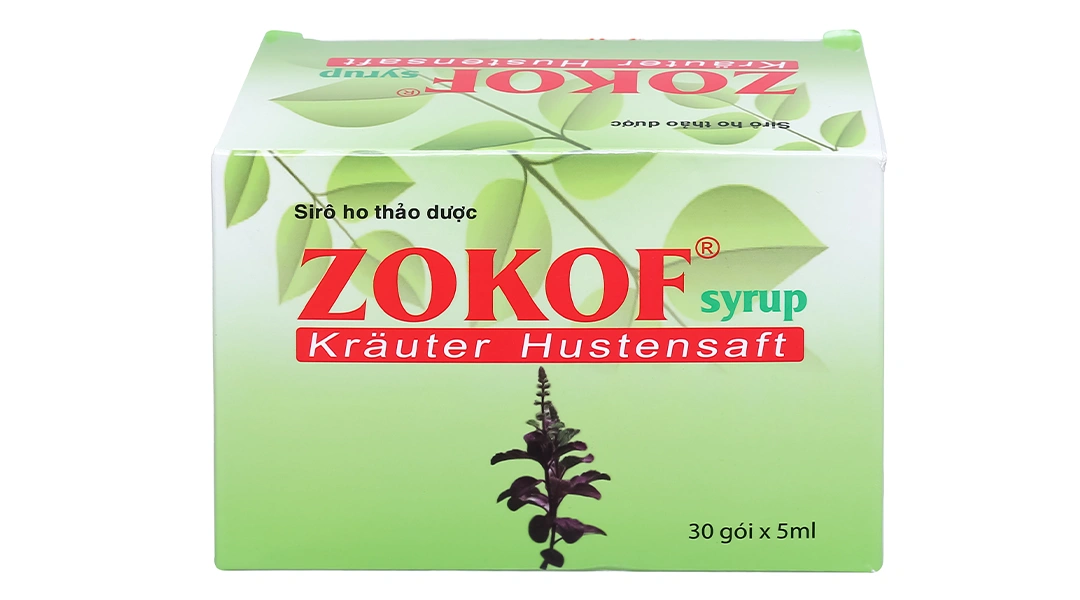 Siro Zokof Syrup hỗ trợ giảm ho, đau rát họng hộp 30 gói x 5ml - 1