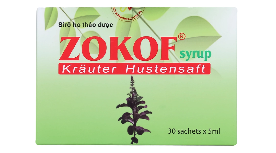 Siro Zokof Syrup hỗ trợ giảm ho, đau rát họng hộp 30 gói x 5ml - 2